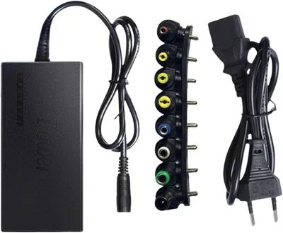 Universal 96W/120W Power Adapter - Multi-Voltage Charger with Interchangeable Tips