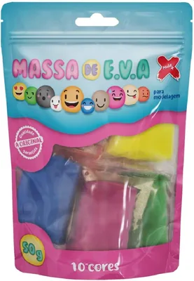 Massa de EVA para Modelagem 10 Cores Sortidas 50g Atóxica - Best Deal