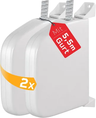 BAUHELD 2 x Oberflächenmontierte Rollladenwickler mit 5,5 m Band - Klappbar - Robuster Rollladenwickler für Rollenläden