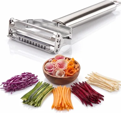 LZYYAEW Julienne Peeler & Grater - Stainless Steel Double Blade Tool Best Deal