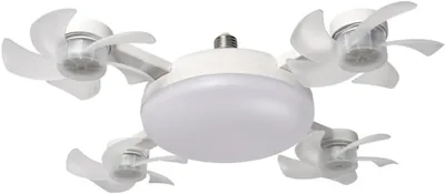 Ventilatore a Soffitto LED con Telecomando, Tre Livelli di Velocità e Regolazione della Luminosità per Spazio Vivente (Quattro Pale)