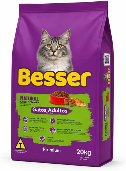 Pacer Cat Food for Adult Cats Meat and Chicken Flavor 20kg Imported Complete Dry Food for Cats