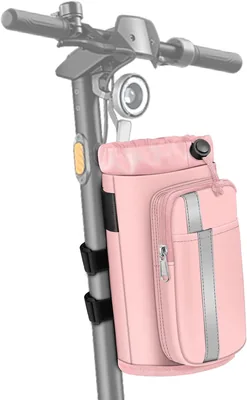 FINPAC Bike Cup Holder - Universal Water Bottle & Phone Pockets for Strollers, Walkers, Golf Carts, Rollators & Scooters