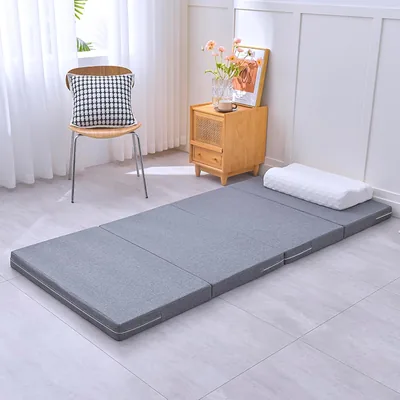 Folding Bed Mattress, 4-Fold High Elastic Sponge Foam Mat Portable with Breathable & Washable Cover