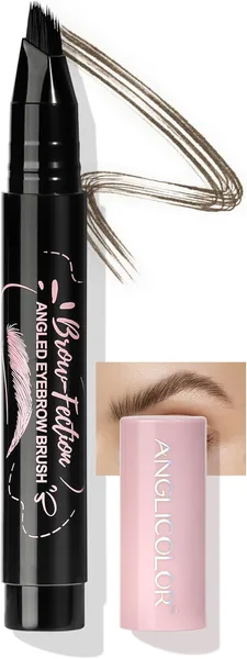Anglicolor Stylo Sourcils Liquide Imperméable - Crayon Sourcil Microblading 3D Naturel Effet Poils, Tenue 24H Transpiration, Poil