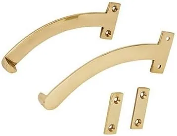 EuroArt Quadrant Arm Stay, 150mm, for Casement and Wooden Windows,Window Restrictor Stay Support Arm, Pair with Fixings Included (Polished Brass)