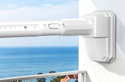 Dsocool Tension Curtain Rods No Drilling - Extra Long 100-440cm, Heavy Duty Shower Curtain Rod for Outdoor Patio B