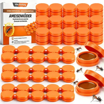 Pack mit 60 Anten-Köderboxen für Innenräume - Insektenfalle Antigel-Köderbox für Innen- und Außenbereiche, Köder für Terrasse und Haus