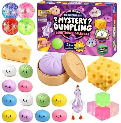 SLEEPHEAD® Squishy Bun Advent Calendar: 25 PC Mystery Fidget Toys