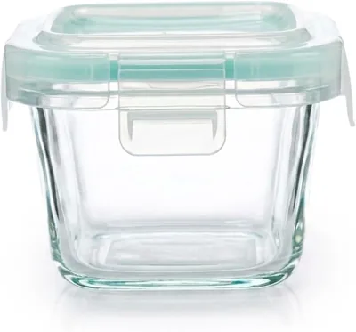 Cuisine Art 140ml Square Glass Food Storage Container - Airtight Locking Lid