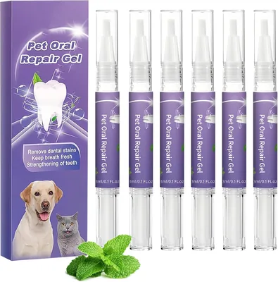 Cepillo de Dientes Para Perros 6PCS con Gel Reparador, Aliento Fresco, Sin Sabor - 33% Off