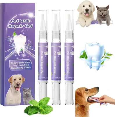 Cepillo de Dientes 3PCS para Perros, Gel Reparador Bucal Sin Sabor, Pluma de Limpieza Dental para Perros y Gatos, Aliento Fresco - 27% Descuento