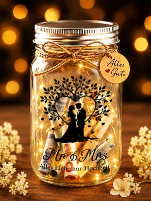 TUZELIYA LED Flaschenlicht Baum des Lebens Geldgeschenk für Hochzeit | Hochzeitsgeschenke für Braut und Bräutigam mit Karte - Best Deal