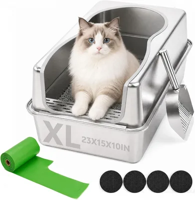 PVUEL XL Stainless Steel Cat Litter Tray Best Deal