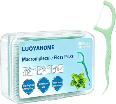 Dental Floss Picks, 50 Count - Mint Green, Best Deal