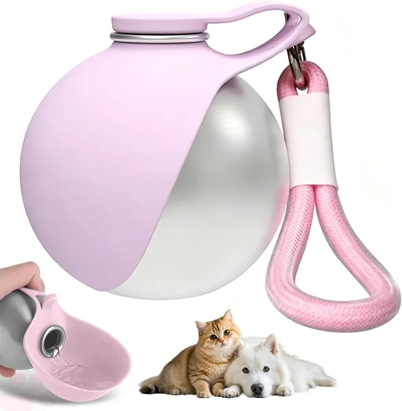Botella de Agua para Perros 2 en 1, Botella Portátil para Mascotas, Bebedero para Gatos a Prueba de Fugas para Viajes