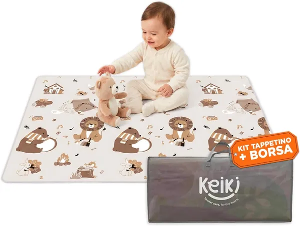 Avilia - Tappetino da Gioco Pieghevole per Bambini 180 x 150 cm - Matto Educativo in XPE con Disegni - Spessore 1 cm Assorbente degli Urti