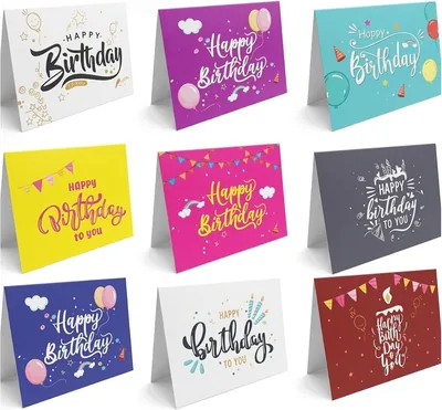 Mini Birthday Cards Set - Assorted Happy Birthday Greetings | Best Deal