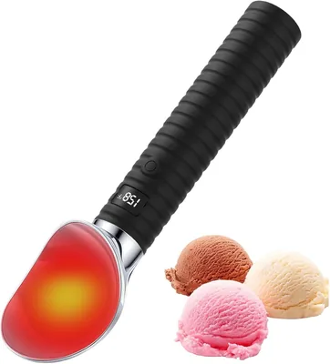 Elektrisk Glasskopa - Vattentät 2-nivåjusterbar, 55/70°C, Uppvärmningsglasskopa för Kök, Dessertbuffé, Födelsedagsfest, Högti - Best Deal