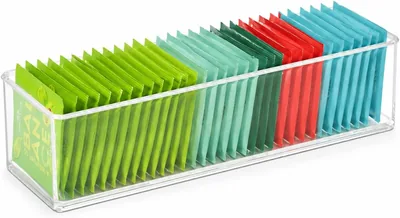 AOXOV Tea Bag Organizer, Clear Storage Holder