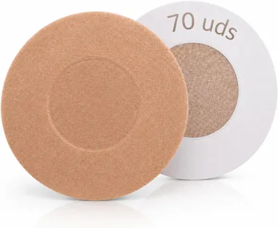 Niples adhesivos invisibles de 6 cm, 70 unidades, desechables, color beige, tamaño medio | Hipoalergénicos y resistentes al sudor para vestidos y prendas