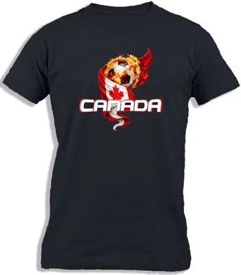 Ay Cabron™ Canada Football Cup Champion Flag T-Shirt Men's Cotton