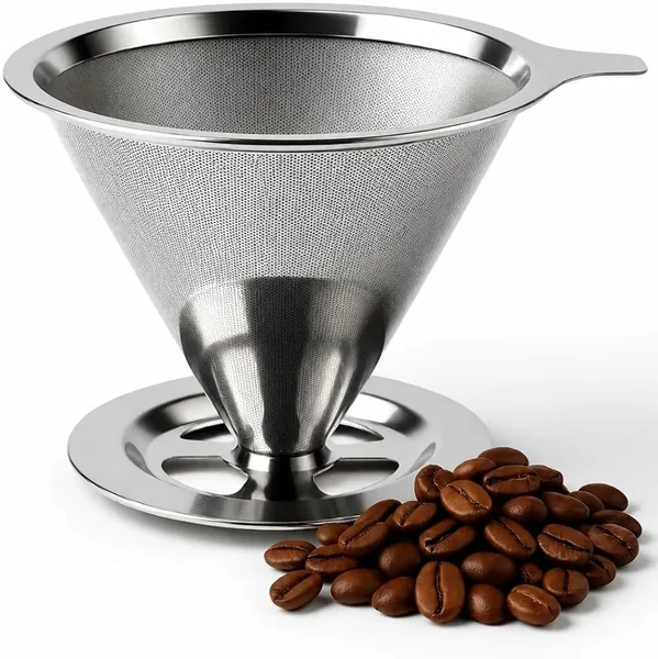 Filtro de Café Inox 103 Premium - Reutilizável e Sem Papel, para Café Puro e Saboroso, Melhor Preço