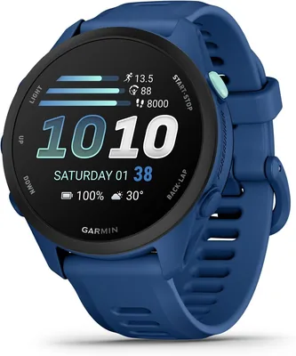 Garmin Forerunner 70 Smartwatch GPS dla Biegania, Amazon Exclusive, 43mm AMOLED, Bateria do 13 Dni, Kolor: Tidal Blue