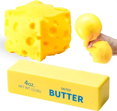 ORCHID M® 2PCS Butter Squishy Toy Big Cheese Stress Balls Slow Rising Fidget Toys, Save 38% Off