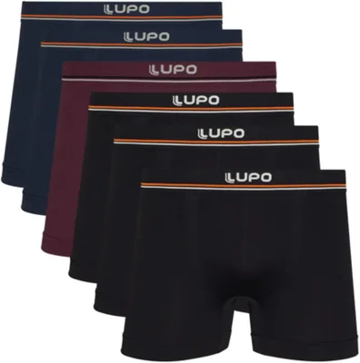 Kit 6 Cuiacas Lupo Boxer Masculinas de Microfibra Sem Costura