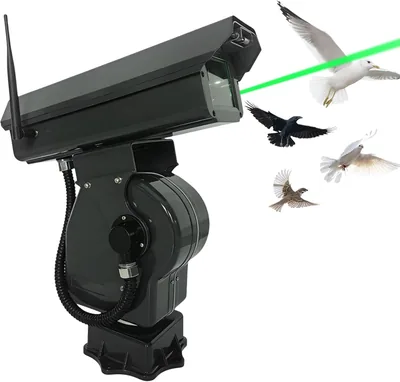 Laserrepeller med hög precision för fåglar, 360° automatisk avskräckare med APP-kontroll, bilkryssning, vattentät, kraftigt r - Best Deal