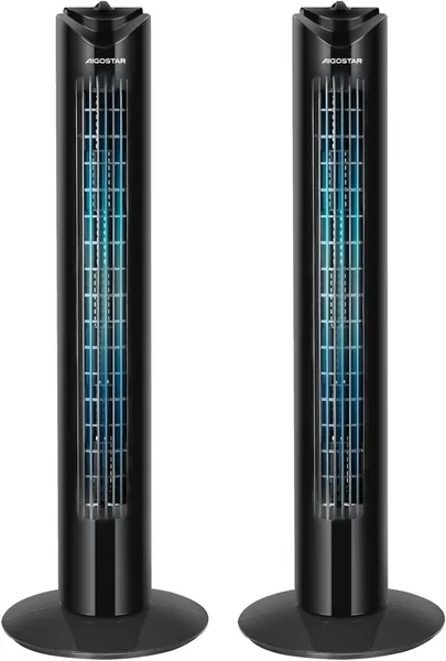 Ventilador Aigostar Torre, Silencioso, 3 Velocidades, Oscilación de 70°, Temporizador de 120 Minutos, Alto 81 cm, Diseño Compacto, Instalación Fácil, Portátil - Mejor Oferta