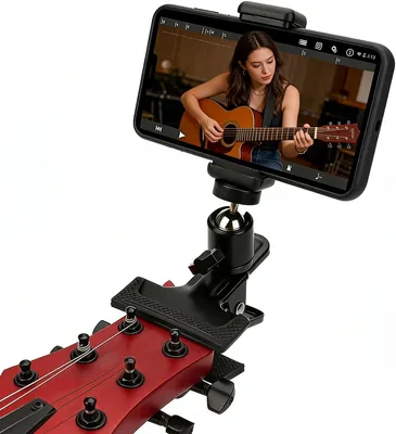 Soporte Teléfono para Guitarra Ajustable, Accesorio para Guitarras con Cabeza de Bola 1/4