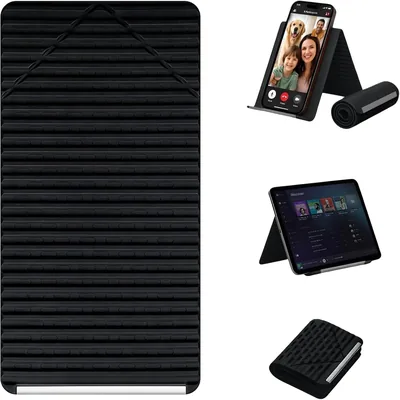Soporte Flexible Feokely para Celular y Tablet, Base de Silicona Plegable con Núcleo de Aluminio, Ajustable Antideslizamiento