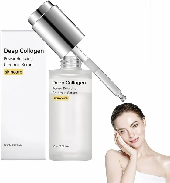 Deep Collagen Serum - Kollagen Serum mit Hyalurons ure - Anti-Aging Gesichtspflege gegen feine Linien & Falten