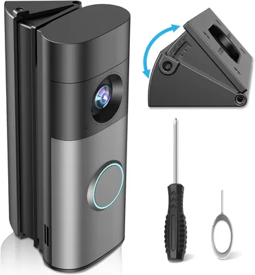 Video-Türklingel Anpassbarer Halterung (Winkel 35-55 Grad) für Ring Video-Türklingel Batterie 2026/Plus/Pro (Neueste Gen.) & Verkabelt V