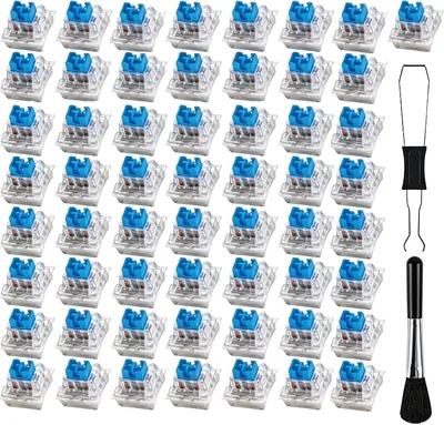 XHZaoan 50 Pcs Blue Linear Switches - Silent & Dustproof Mechanical Gaming Keyboards