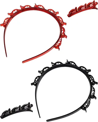 YIPFEN Set 4 Elastici per Capelli Doppia Strata per Bang e Aiuto per Treccine, Donna