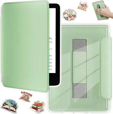 Funda Balystok para Kindle 11 Generación 2024/2022 de 6 Pulgadas, Transparente con Auto Sleep/Wake y Stickers DIY, Correa de M