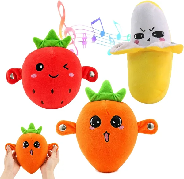 Interactive Banana - Soft Sensory Music Plush with Sounds, Parent-Child Fun and Early Learning (3pcs)