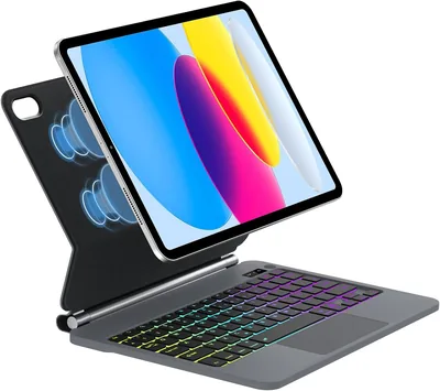 Magic Keyboard Case für iPad 11 Generation 2025 A16 11.10 Generation mit Deutsch QWERTZ Tastatur und Fall, 7-Farben - 15% Rabatt