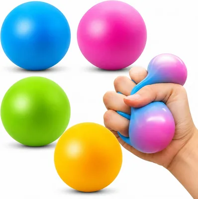 Stress Relief Squeeze Balls 4 Pack - Color Changing Anxiety Relief Balls