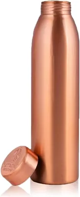 NORMAN JR - Bottiglia d'acqua in rame da 1L - Scatola regalo (1 pezzo) - Design elegante - Vaso ayurvedico puro in rame - Ti aiuta a bere