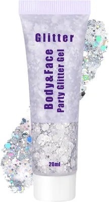 Gel Liquide Glitter Alaoo, 20 ml Paillettes Faciales Holographiques Laser Concert Gel Paillettes pour le Visage, les Cheveux et les Ongles