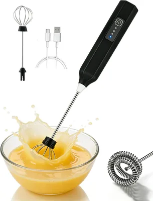 Frammento elettrico per latte, miscelatore portatile con 2 cappuccini elettrici, USB incluso, regolabile a 3 velocità, BPA libero per caffè