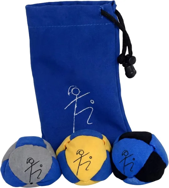 Footbag Hacky Bag Set, Hand-Made Footbag Sack, DirtBag Hacky Ball, Durable Fleece Juggling Balls for Beginners