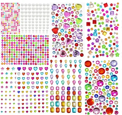 2742 Piezas brillosas para la cara con diamantes decorativos, 10 hojas de pegatinas brillantes para maquillaje
