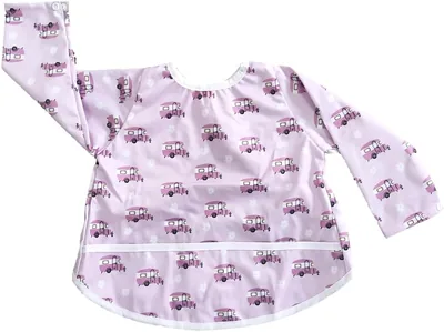 Caravan Bib Apron - Long Sleeve Waterproof Wipeable Toddler 0-24 months