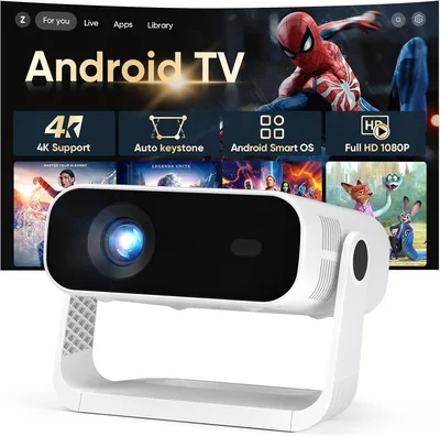 2026 Smart Projector Android 14 1080P 4K WiFi