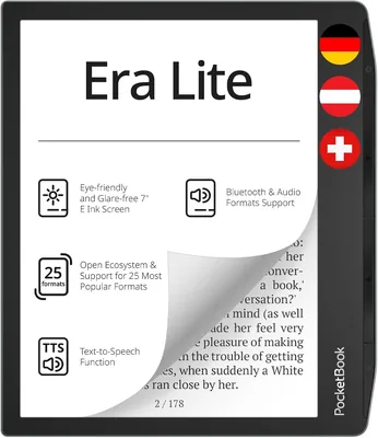 Pocketbook Era Lite czytnik e-booków, wyświetlacz 7" E‑Ink Carta 1300, 16 GB, IPX4, Bluetooth, SMARTlight, Stone Green - najlepszy deal